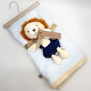 Chickpea Blue Lion Baby Blanket & Plush Toy 2 Pc Set Chick Pea NEW